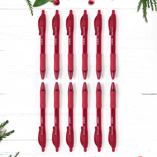 Red Colour Gel Pen Set, Set of 12 Pcs - Indigenous Shop