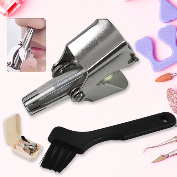 Nose Hair Clipper, Stainless Steel Hair Remover (1 Pc / With Brush & Plastic Case) - Indigenous Shop
