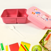 Plastic Lunch Box Leak Proof 2 Compartment with Bottle and Fork (1 Set / Mix Color) - Indigenous Shop