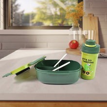 Plastic Lunch Box Leak Proof 3 Compartment with Bottle, Spoon and Fork (1 Set) - Indigenous Shop