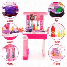 Kitchen Set Kids with Suitcase Role Play Cooking Toy for Girls & Boys (3+) - Indigenous Shop