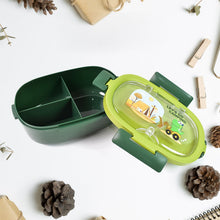 Plastic Lunch Box Leak Proof 3 Compartment with Bottle, Spoon and Fork (1 Set) - Indigenous Shop