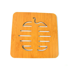 square wooden cup mat for table protection