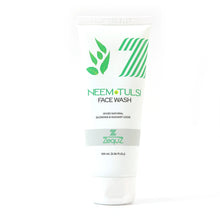 Neem Tulsi face wash container with green branding on a white background