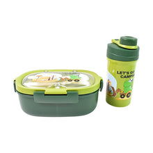 Plastic Lunch Box Leak Proof 3 Compartment with Bottle, Spoon and Fork (1 Set) - Indigenous Shop