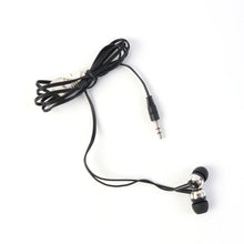 Black earbud headphones with a 3.5mm cable