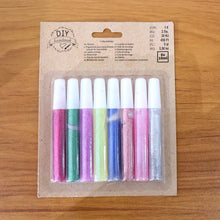 8-piece glitter craft glue pens in assorted colors