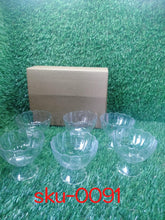 Versatile glass bowls for serving ice cream, fruits, and desserts, set of 6.