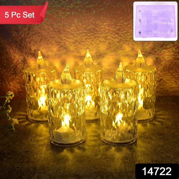 LED Crystal Effect Candle Light Set