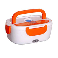 Electric lunch box with orange handles 