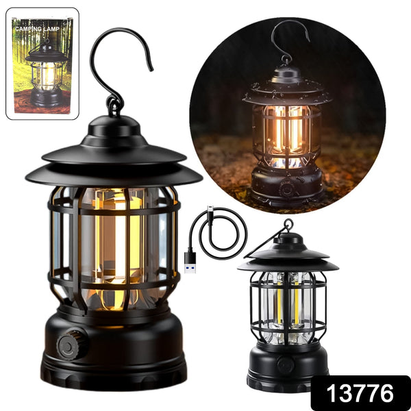 LED Camping Lante Light Retro Style Lighting Battery Type - c Rechargeable (1 Pc) - Indigenous Shop