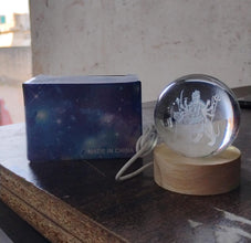 Ambaji 3D Crystal Ball lamps With Base (1 Pc) - Indigenous Shop