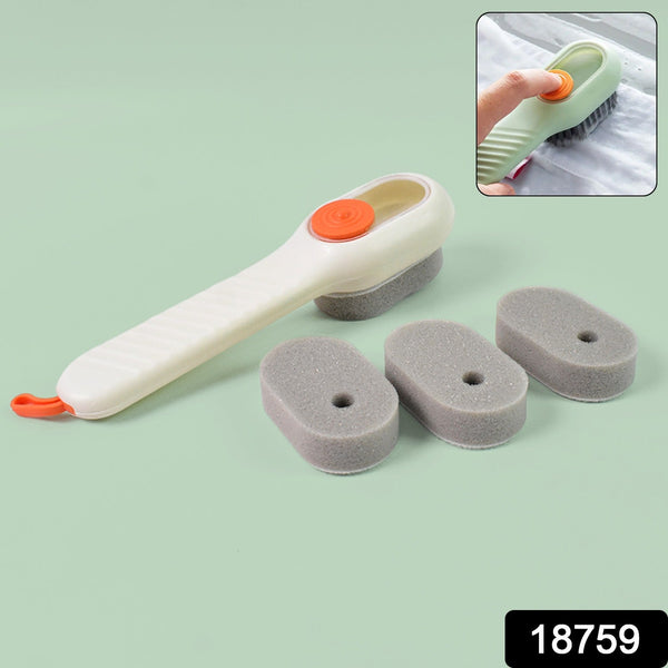 Cleaning Sponge Brush Liquid / Soap Dispenser & With 4 Refill Brush Heads (1 Set) - Indigenous Shop
