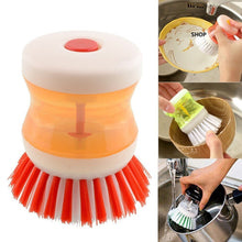 Convenient dishwashing brush with built-in liquid soap dispenser