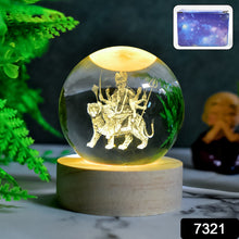 Ambaji 3D Crystal Ball lamps With Base (1 Pc) - Indigenous Shop