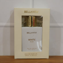 Bellavita perfume white oud packaging and bottle