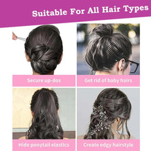Hair styling product used on different hair types with text indicating its versatility.