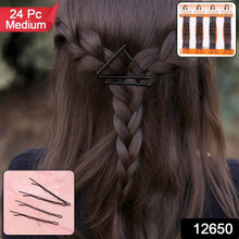 Braided hair with a hairpin, 24-piece medium hair extension set, and pink packaging with hairpins.