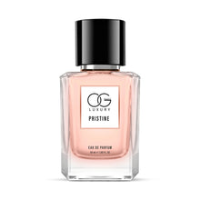 Perfume bottle labeled 'CG Luxury Pristine' on a white background