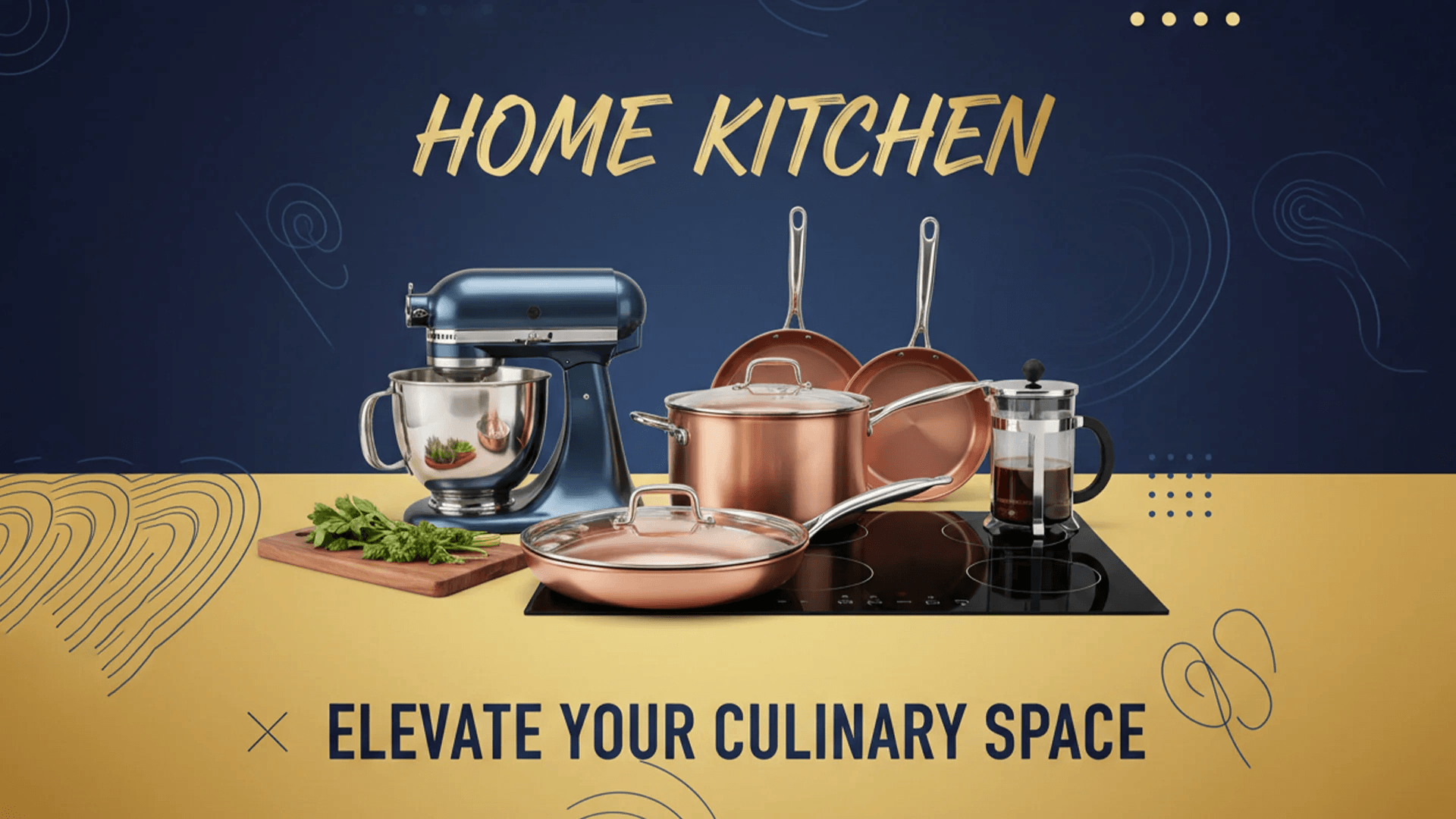 Home kitchen appliances and utensils set