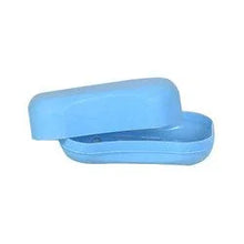 Soap container with lid, keeps bathroom soap clean and protected.